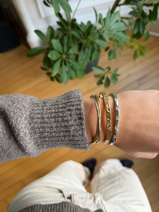 Molten Gold Textured Bangle