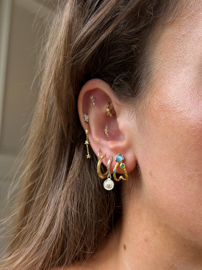 Koa Open Hoop Studs