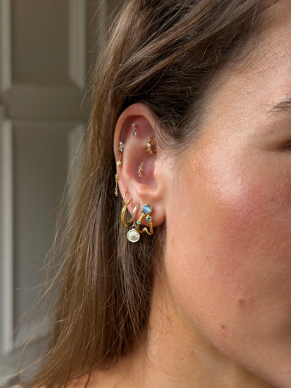 Koa Open Hoop Studs