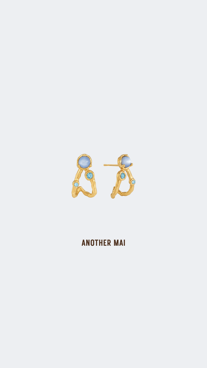 Koa Open Hoop Studs