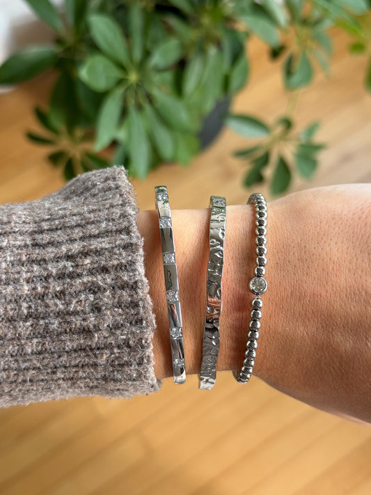 Silver Molten Bangle