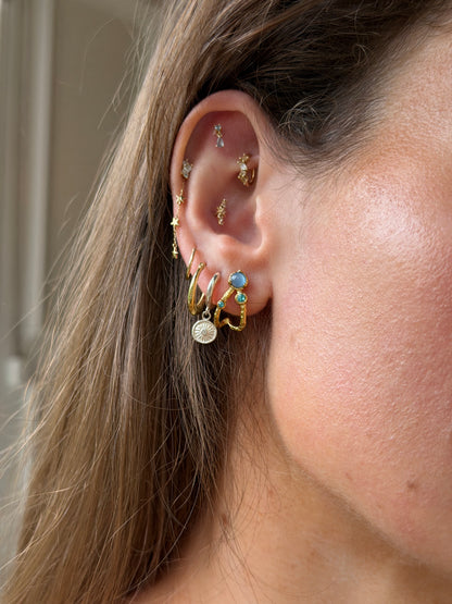 Koa Open Hoop Studs
