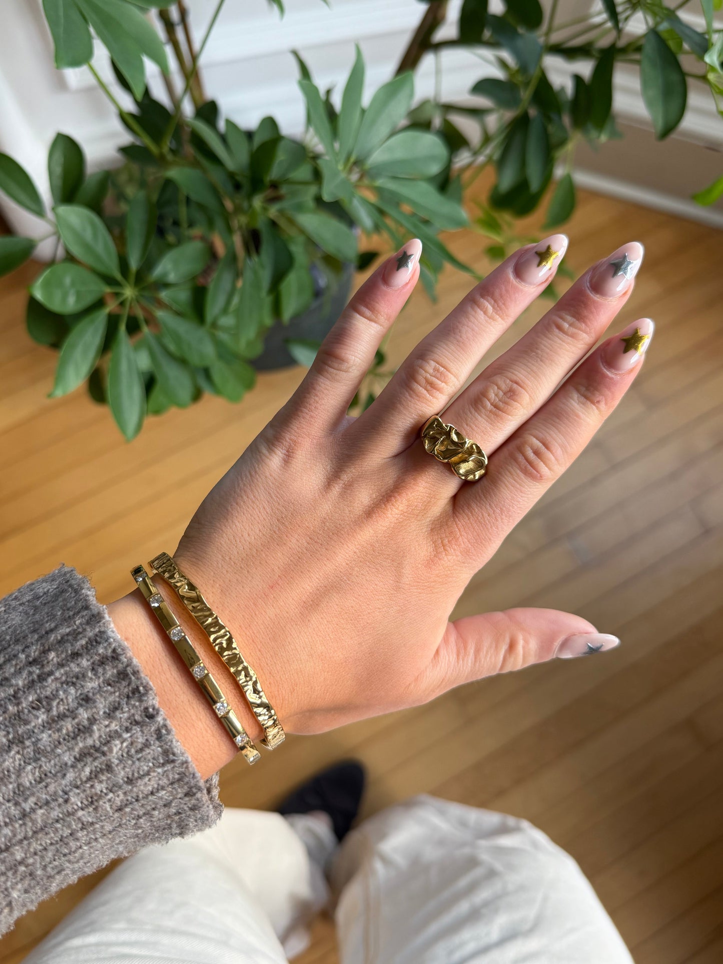 Neve Nugget Gold Ring