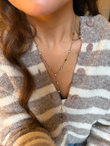 Etta Gold Drop Lariat Layer Necklace