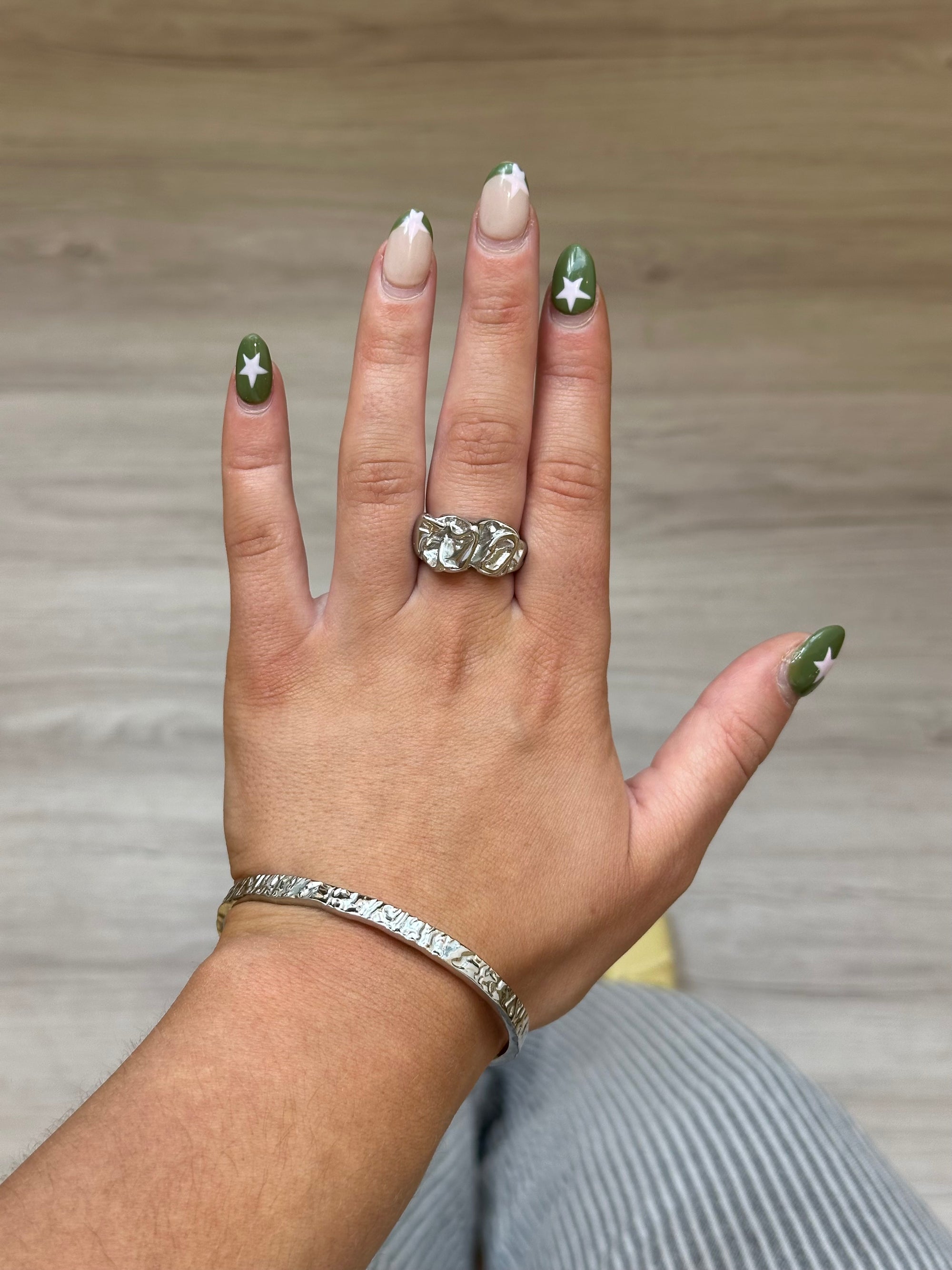 Silver Molten Bangle