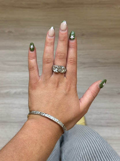 Silver Molten Ring