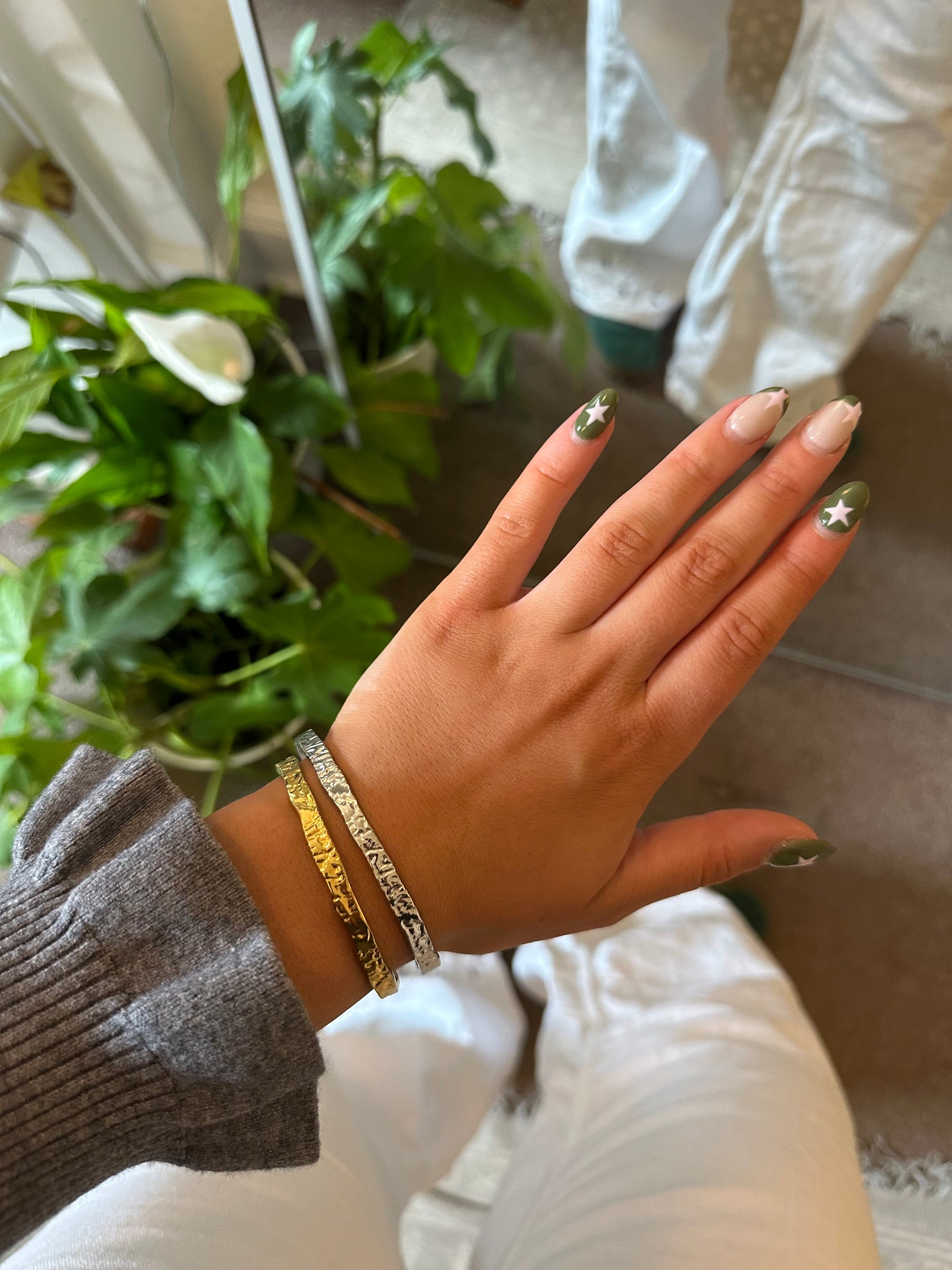 Silver Molten Bangle