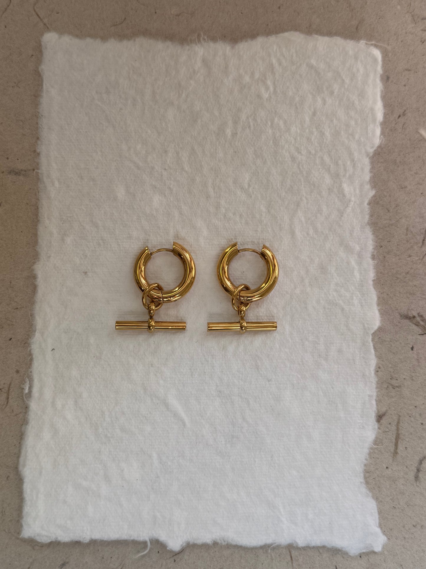 The Tabby T-bar Hoops