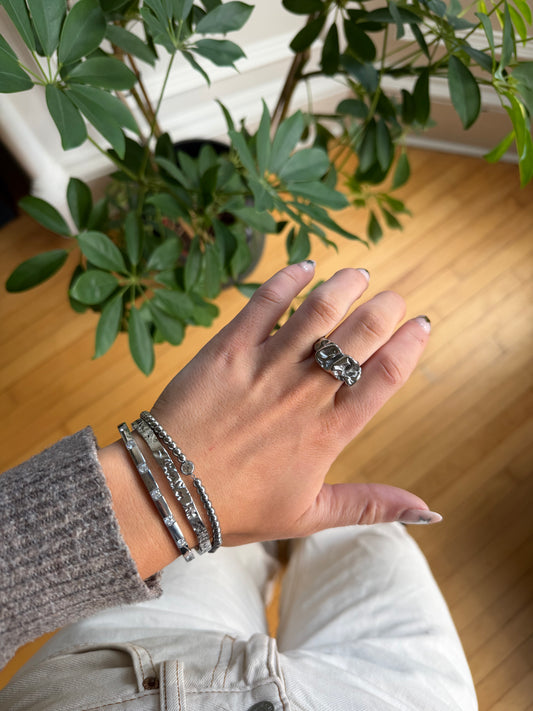 Silver Molten Ring