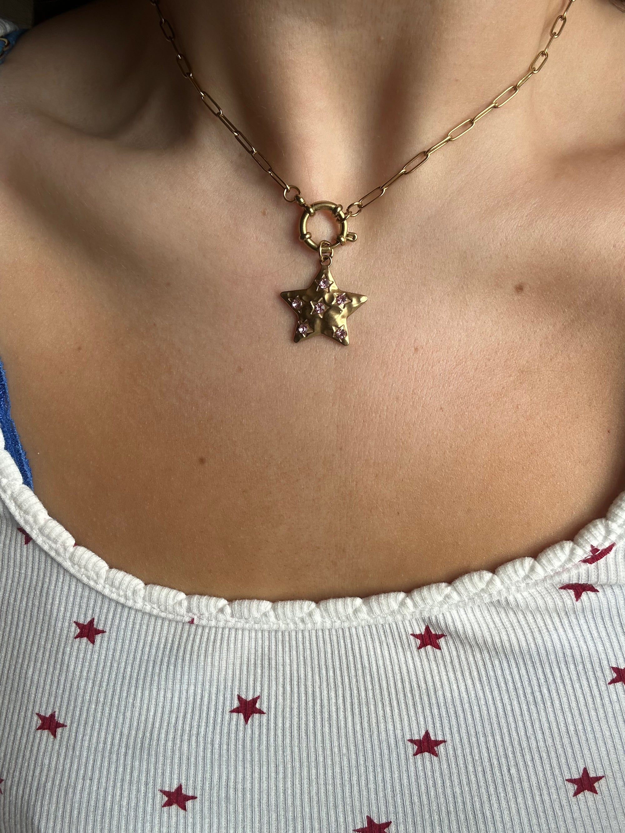 Stella Star Necklace Pink