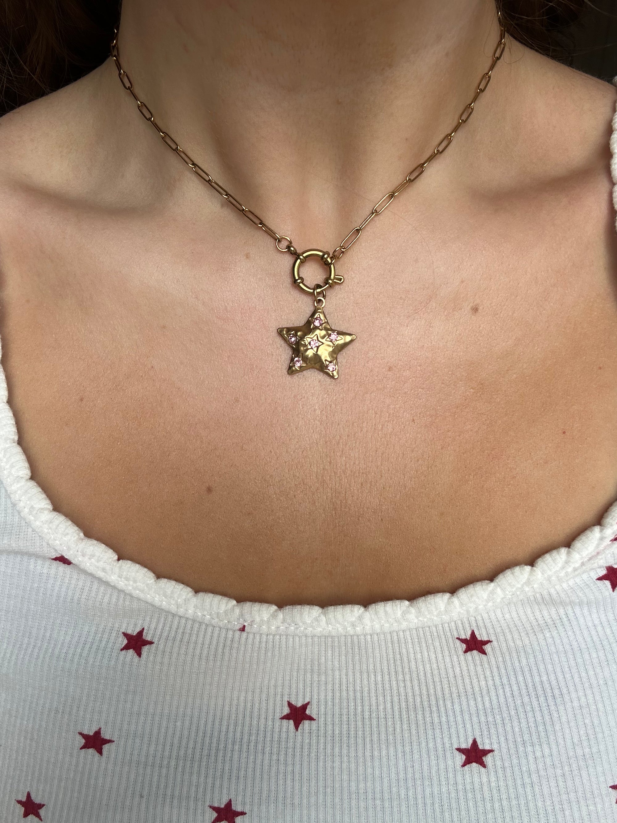 Stella Star Necklace Pink