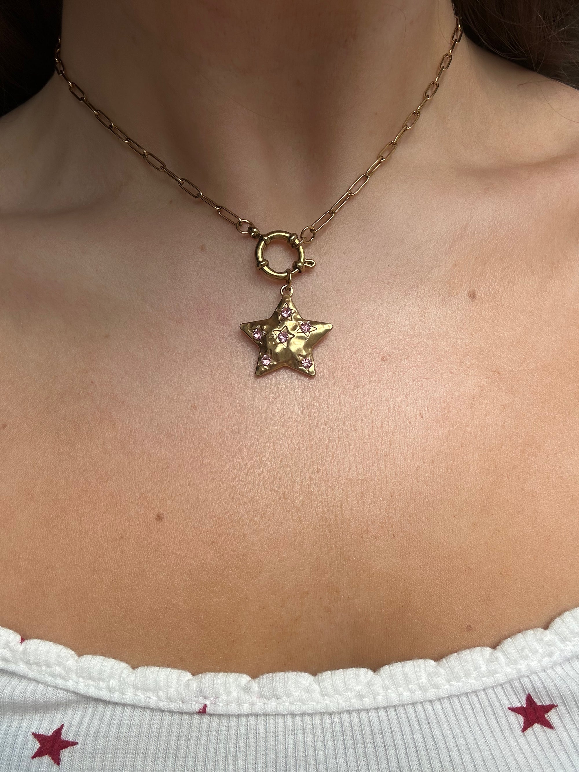 Stella Star Necklace Pink