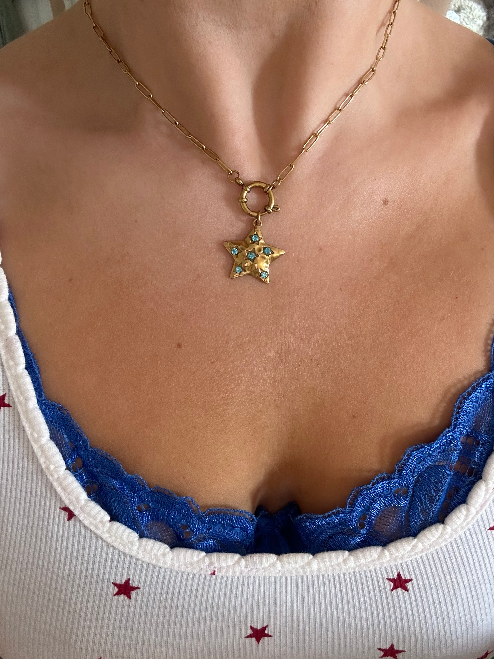 Stella Star Necklace Blue