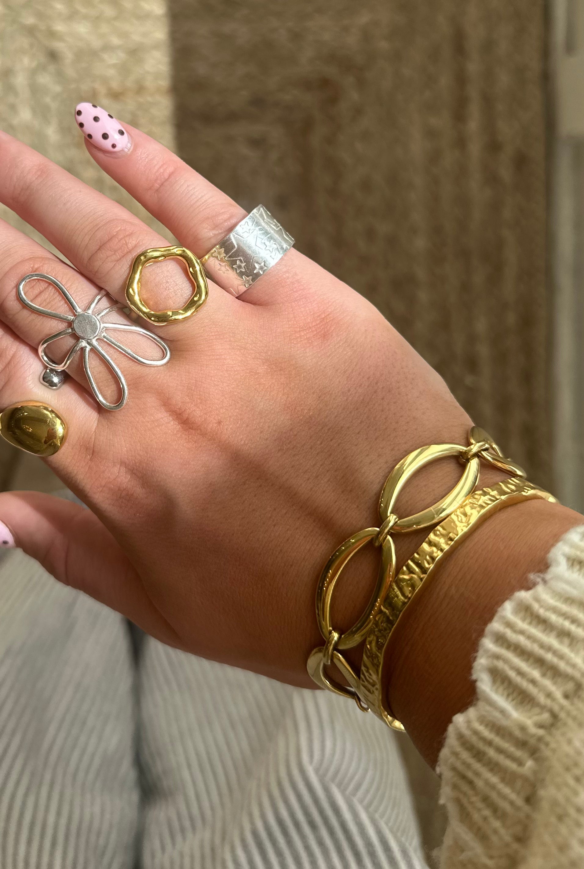 Molten Gold Textured Bangle