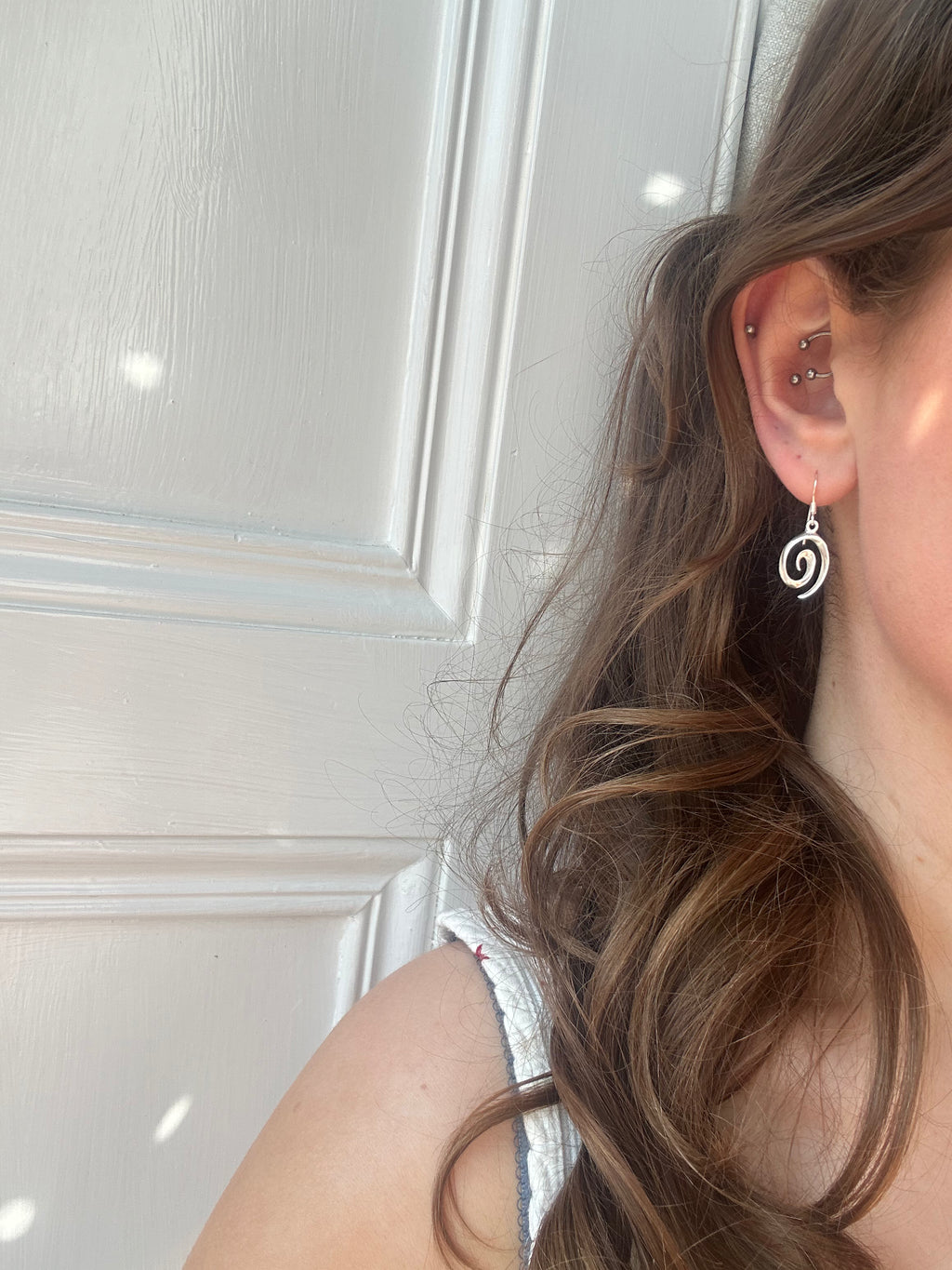 Sterling Silver Spiral Hook Earrings