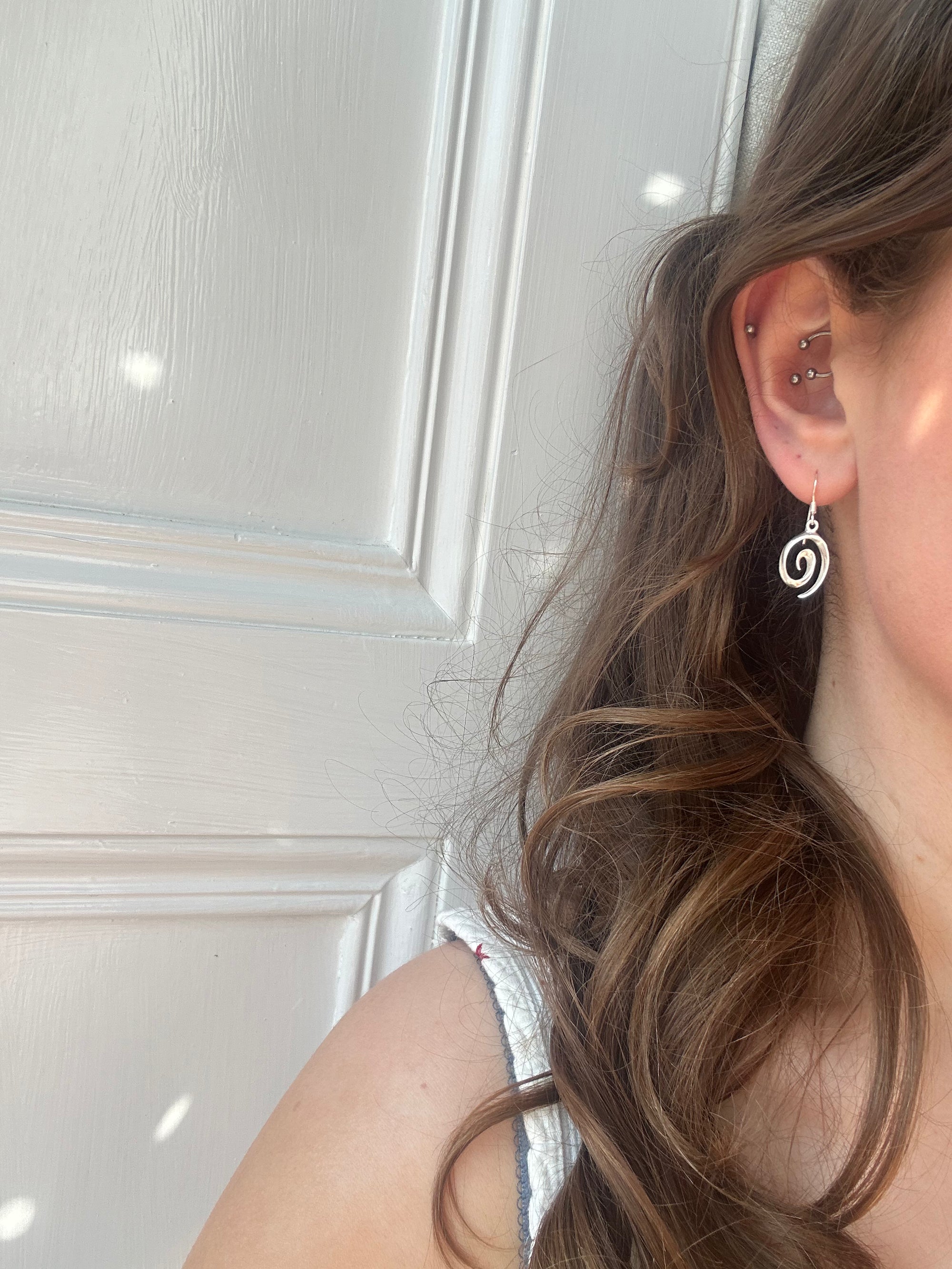 Sterling Silver Spiral Hook Earrings