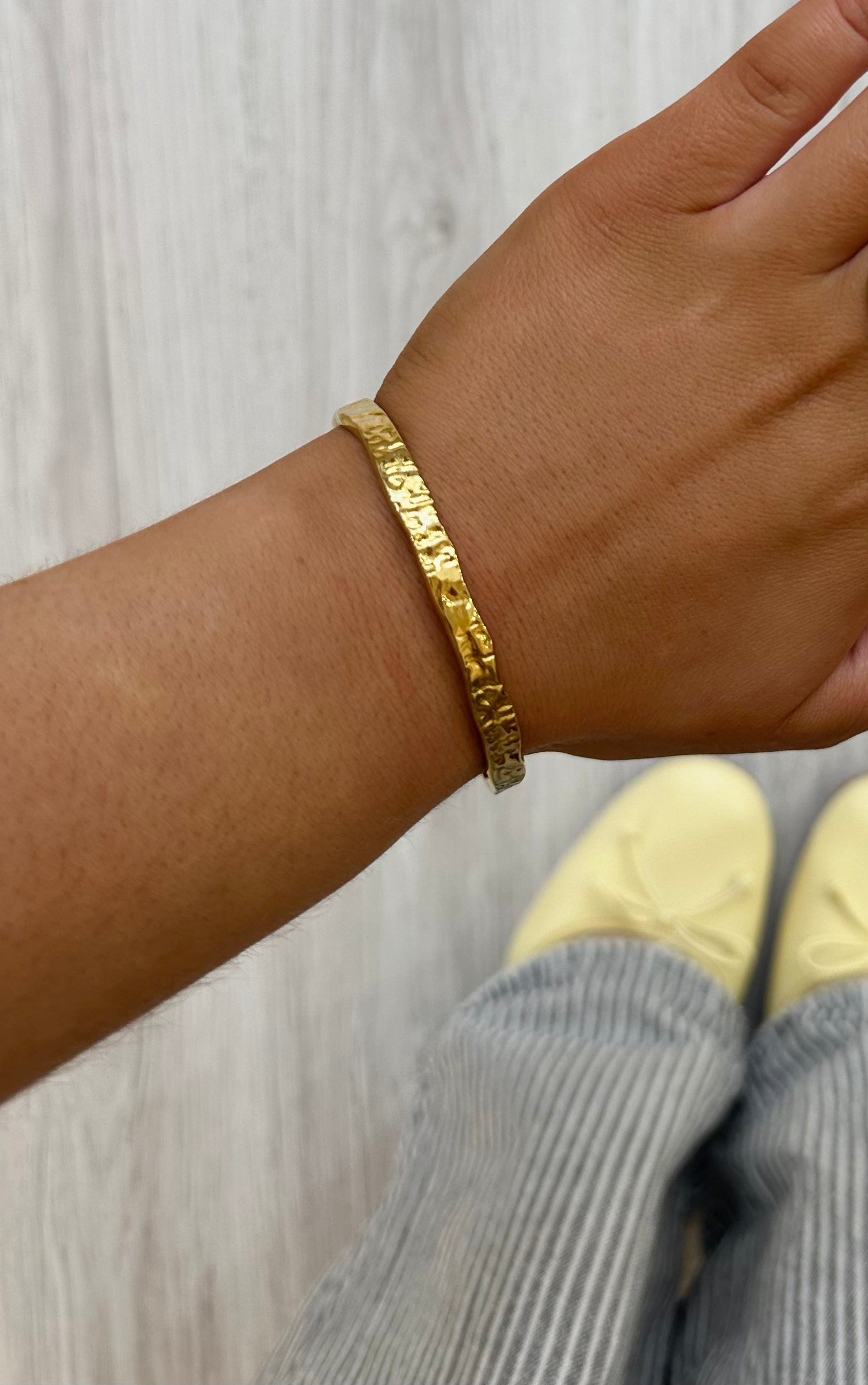 Molten Gold Textured Bangle