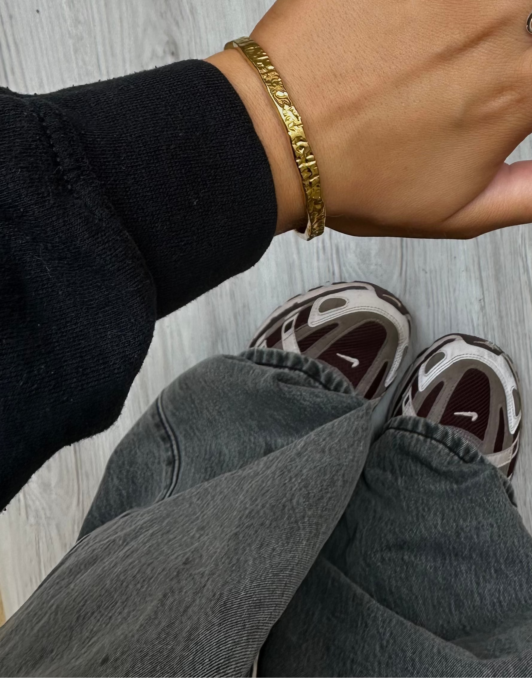 Molten Gold Textured Bangle