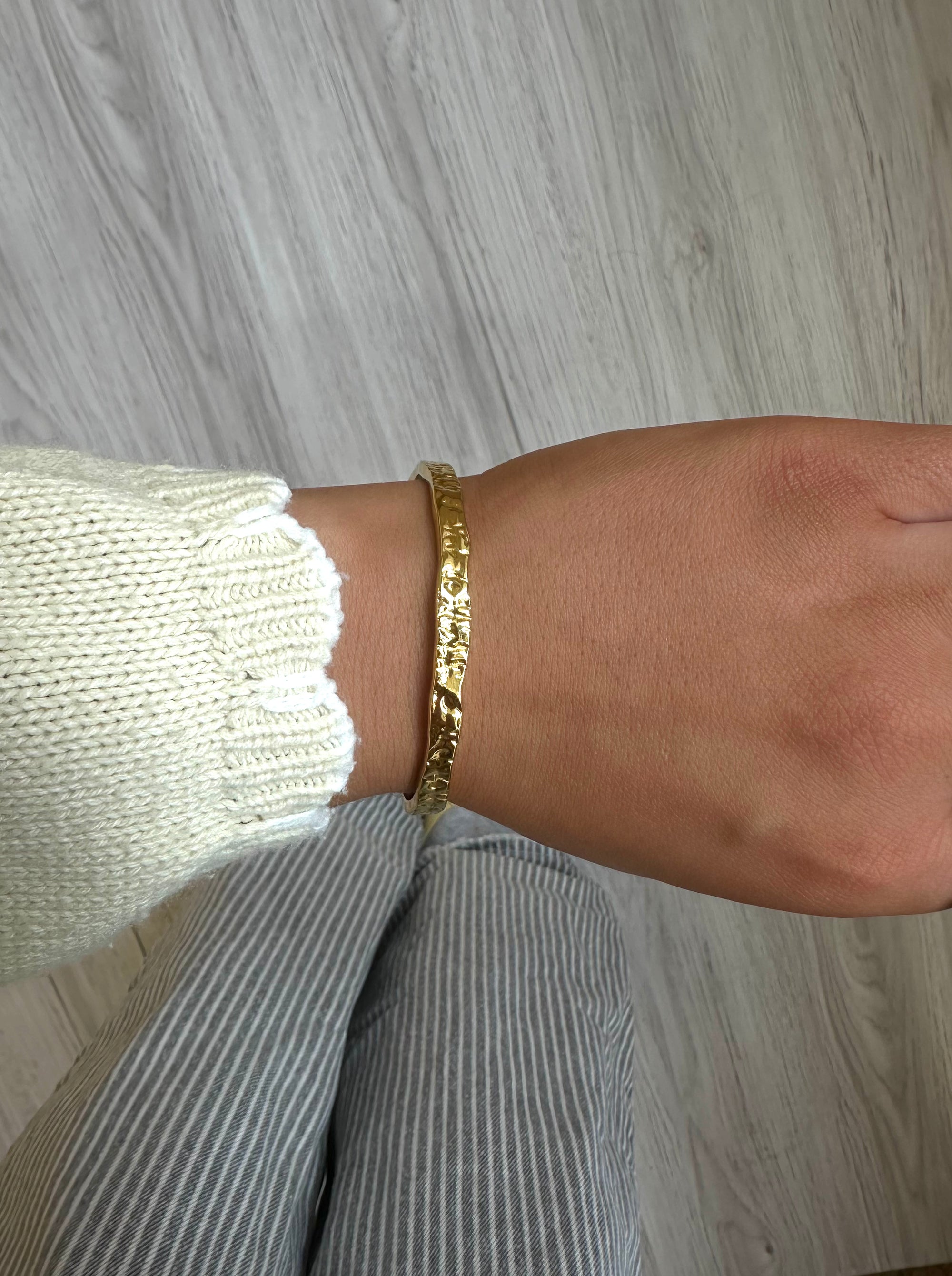 Molten Gold Textured Bangle