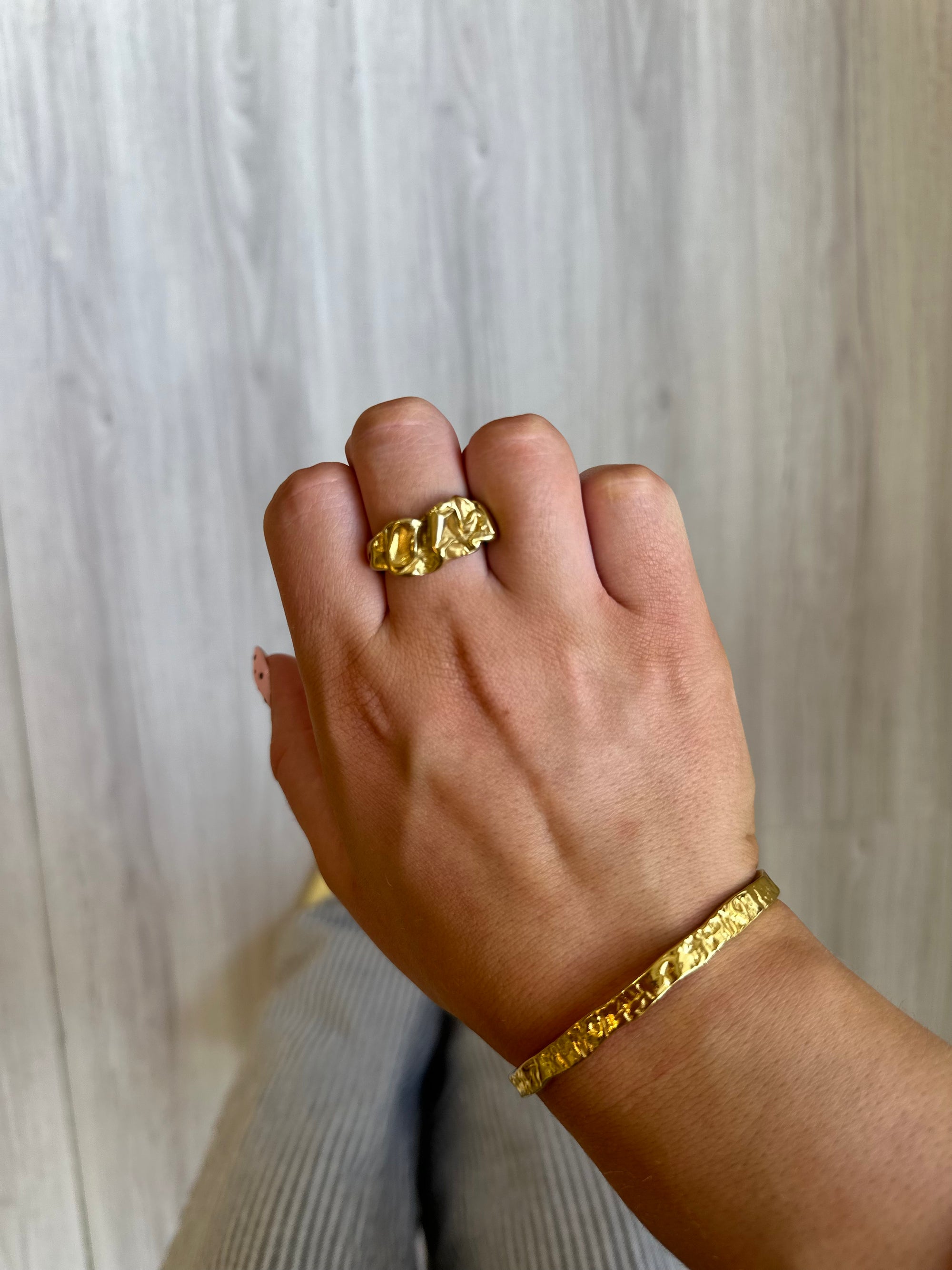 Neve Nugget Gold Ring