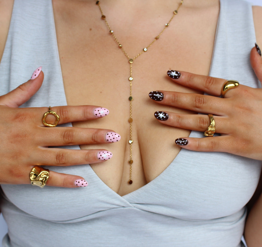 Etta Gold Drop Lariat Layer Necklace