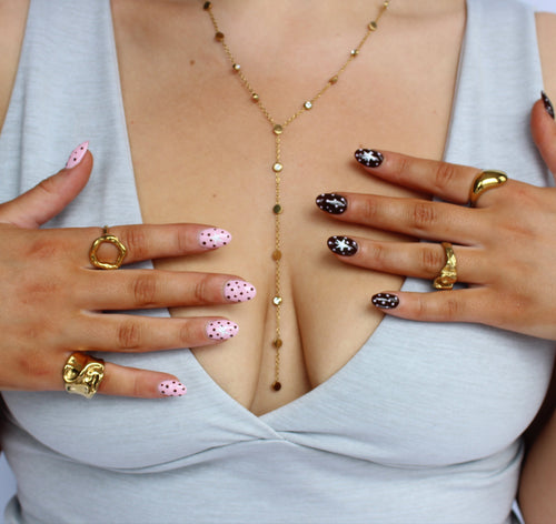 Etta Gold Drop Lariat Layer Necklace